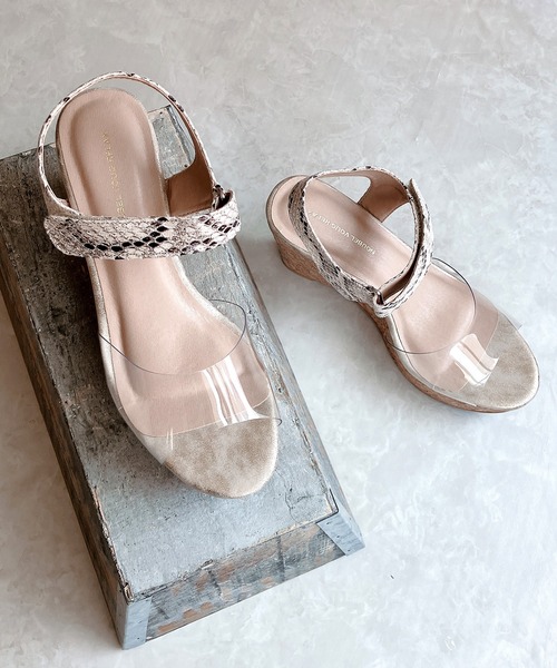 Noubel Voug Relax（ヌーベルヴォーグリラックス）の「パイソン柄コルクウエッジサンダル（サンダル・レディース・パイソン・LL/L/M）」の4枚目の写真