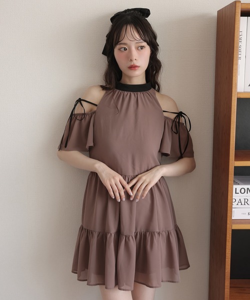 【5/6まで限定価格】NICE CLAUP アメスリミニワンピース セール】オフショルアメスリミニワンピース（ワンピース）｜one