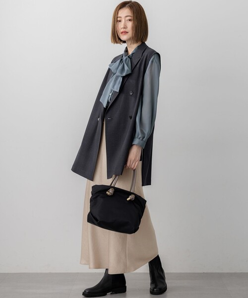 セール】【洗える】TWマットクロス テーラード ジレ（その他アウター