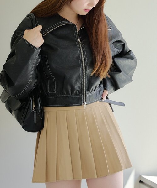 OLIVE des OLIVE ブラウン レザージャケット Free OLIVE des OLIVE ブラウン レザージャケット Free OLIVE des