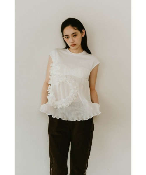 heart motif tulle tops（シャツ/ブラウス）｜Knuth Marf