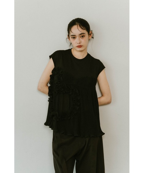 Knuth Marf（クヌースマーフ）の「heart motif tulle tops（シャツ/ブラウス・レディース・ブラック/ホワイト・FREE）」の2枚目の写真