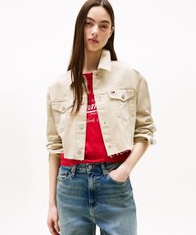 【新品未使用❗️】TMMMY JEANS ホワイト ショート丈 ジャケット☆ TOMMY HILFIGER（Gジャン/デニムジャケット ・ ホワイト/白色系