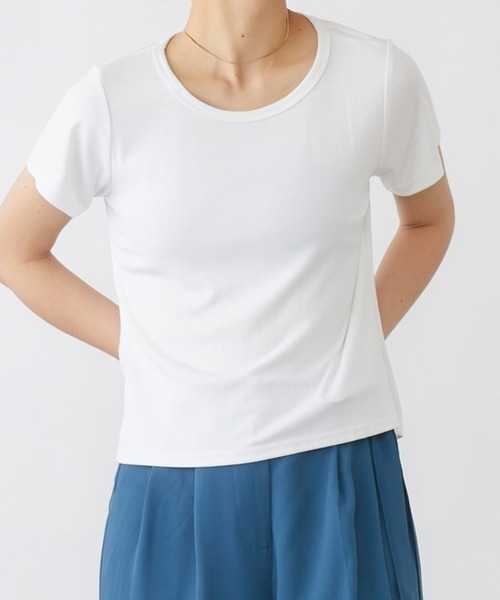 mebole(メボレ)の「バックVオープンTシャツ(Tシャツ/カットソー・レディース・ブルー/オレンジ/グリーン/ホワイト・FREE)」の5枚目の写真