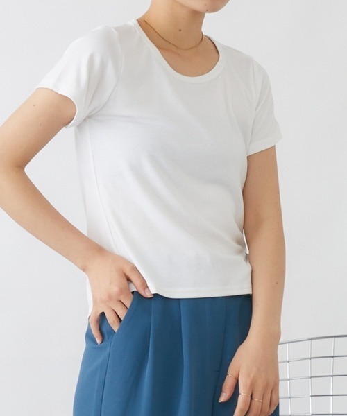 mebole(メボレ)の「バックVオープンTシャツ(Tシャツ/カットソー・レディース・ブルー/オレンジ/グリーン/ホワイト・FREE)」の7枚目の写真