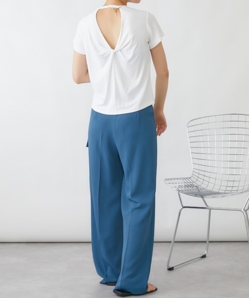 mebole(メボレ)の「バックVオープンTシャツ(Tシャツ/カットソー・レディース・ブルー/オレンジ/グリーン/ホワイト・FREE)」の10枚目の写真