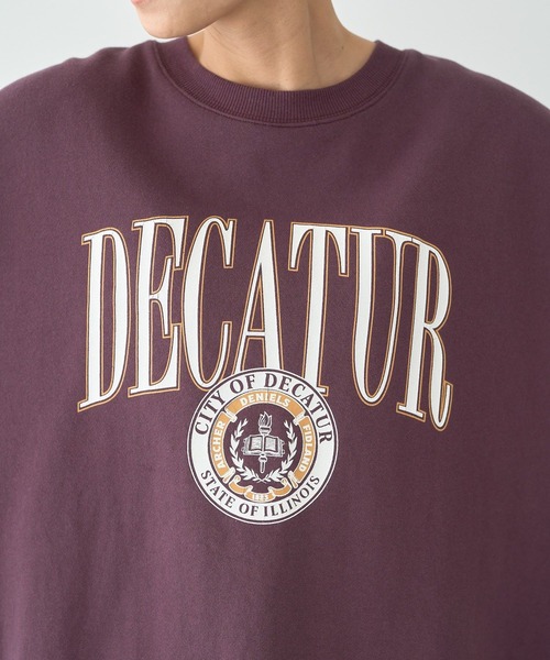 セール】カレッジロゴクラックプリント裏毛プルオーバー（スウェット