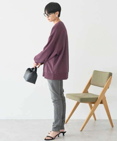 AMERICAN HOLIC（アメリカンホリック）の「カレッジロゴクラックプリント裏毛プルオーバー（スウェット・レディース・オフホワイト/杢グレー/チャコールグレー/ブラウン/ネイビー・FREE）」の15枚目の写真