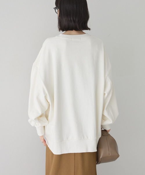 AMERICAN HOLIC（アメリカンホリック）の「カレッジロゴクラックプリント裏毛プルオーバー（スウェット・レディース・オフホワイト/杢グレー/チャコールグレー/ブラウン/ネイビー・FREE）」の7枚目の写真