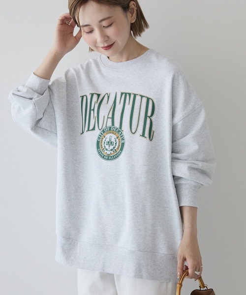 ボスウェリア　アメーロ セール】カレッジロゴクラックプリント裏毛プルオーバー（スウェット