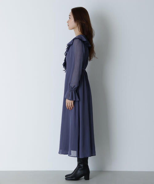 NATURAL BEAUTY BASIC(ナチュラルビューティーベーシック)の「◇ラッフルフリルワンピース(ワンピース・レディース・ダークブルー/オフホワイト・MEDIUM/P/S)」の19枚目の写真
