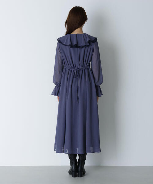 NATURAL BEAUTY BASIC(ナチュラルビューティーベーシック)の「◇ラッフルフリルワンピース(ワンピース・レディース・ダークブルー/オフホワイト・MEDIUM/P/S)」の20枚目の写真