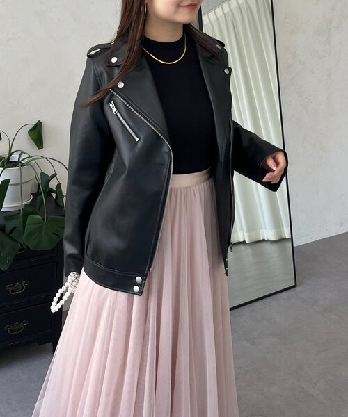 prose verse（プロズヴェール）の「フェイクレザーライダースジャケット（ライダースジャケット・レディース・ブラック・LARGE/MEDIUM）」の18枚目の写真