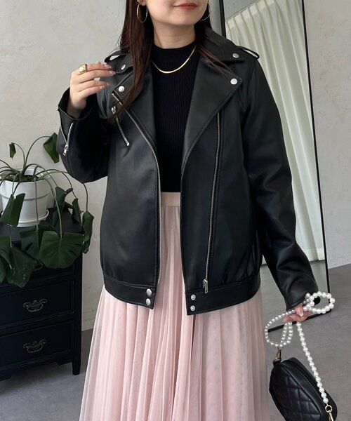 prose verse（プロズヴェール）の「フェイクレザーライダースジャケット（ライダースジャケット・レディース・ブラック・LARGE/MEDIUM）」の19枚目の写真