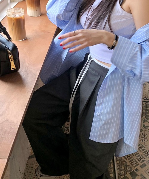 2ly2(トゥーリートゥー)の「ゆったりシルエットのワイドパンツ(その他パンツ・レディース・ブラック/グレー・FREE)」の9枚目の写真