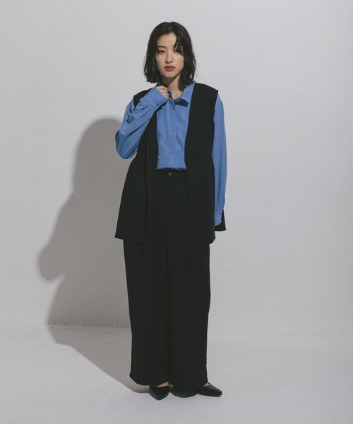 LEPSIM（レプシィム）の「ハニカムドビーベスト　572590（ベスト・レディース・ブラック/グレー/カーキブラウン・FREE）」の7枚目の写真