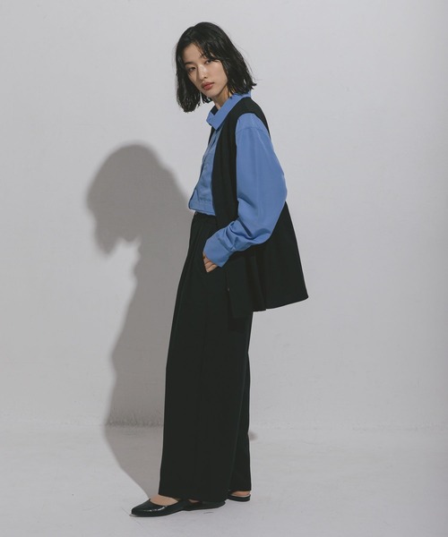 LEPSIM（レプシィム）の「ハニカムドビーベスト　572590（ベスト・レディース・ブラック/グレー/カーキブラウン・FREE）」の8枚目の写真