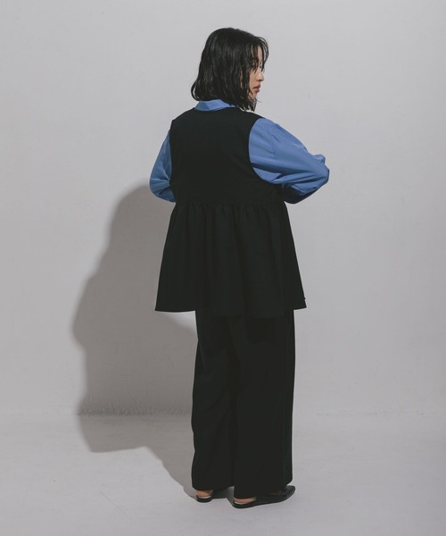 LEPSIM（レプシィム）の「ハニカムドビーベスト　572590（ベスト・レディース・ブラック/グレー/カーキブラウン・FREE）」の9枚目の写真