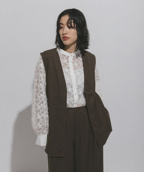 LEPSIM（レプシィム）の「ハニカムドビーベスト　572590（ベスト・レディース・ブラック/グレー/カーキブラウン・FREE）」の16枚目の写真