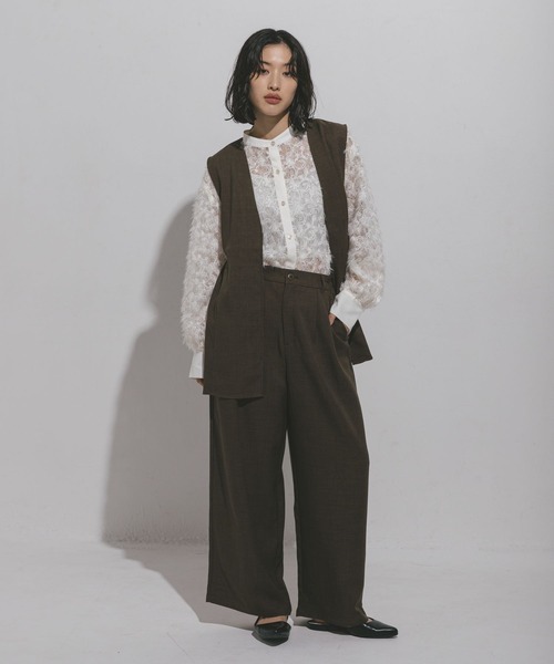 LEPSIM（レプシィム）の「ハニカムドビーベスト　572590（ベスト・レディース・ブラック/グレー/カーキブラウン・FREE）」の19枚目の写真