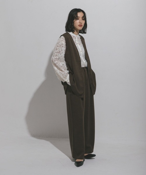 LEPSIM（レプシィム）の「ハニカムドビーベスト　572590（ベスト・レディース・ブラック/グレー/カーキブラウン・FREE）」の20枚目の写真