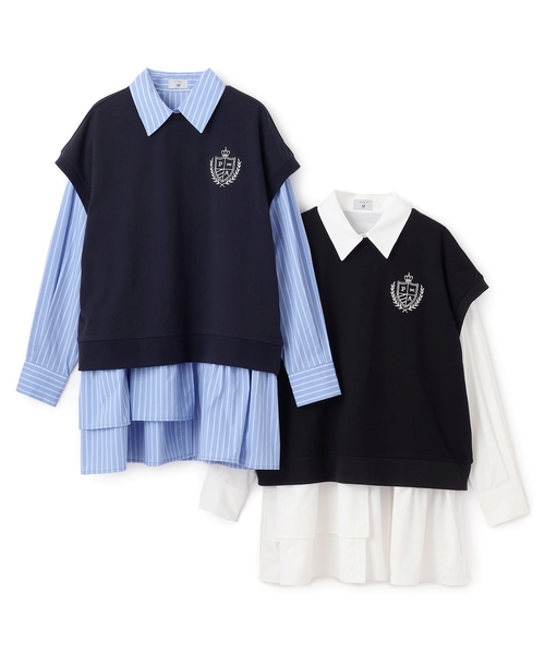 リンジィ&ポンポネット6点セット M150~L160cm 美品（ばら売り可）ワンピース・半袖Tシャツ・長袖カットソー・チノパン OMNES PURPLE LABEL】10番単ボーダー裾ラウンド長袖Tシャツ【6124-5480】