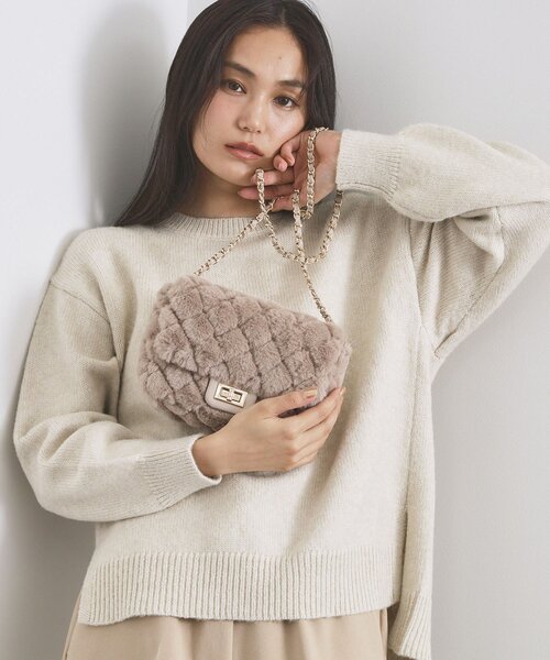 OPAQUE.CLIP（オペークドットクリップ）の「パフィーキルティングチェーンショルダーバッグ（ショルダーバッグ・レディース・ブラック/ブラック系1/オフホワイト/シルバー系その他7/ホワイト系9/ベージュ系6・00）」の5枚目の写真