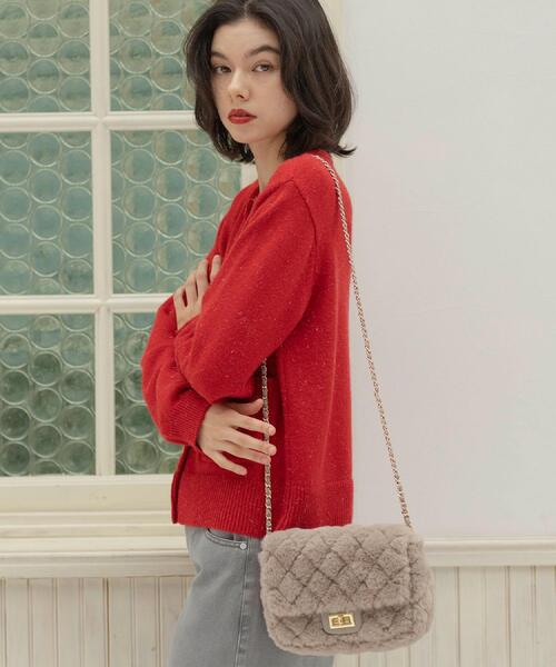 OPAQUE.CLIP（オペークドットクリップ）の「パフィーキルティングチェーンショルダーバッグ（ショルダーバッグ・レディース・ブラック/ブラック系1/オフホワイト/シルバー系その他7/ホワイト系9/ベージュ系6・00）」の7枚目の写真