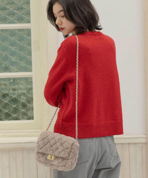 OPAQUE.CLIP（オペークドットクリップ）の「パフィーキルティングチェーンショルダーバッグ（ショルダーバッグ・レディース・ブラック/ブラック系1/オフホワイト/シルバー系その他7/ホワイト系9/ベージュ系6・00）」の9枚目の写真