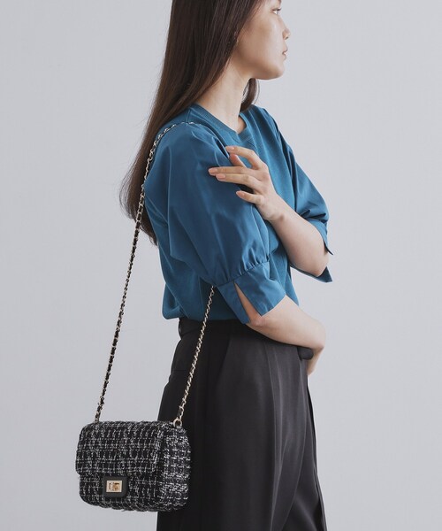 OPAQUE.CLIP（オペークドットクリップ）の「パフィーキルティングチェーンショルダーバッグ（ショルダーバッグ・レディース・ブラック/ブラック系1/オフホワイト/シルバー系その他7/ホワイト系9/ベージュ系6・00）」の21枚目の写真