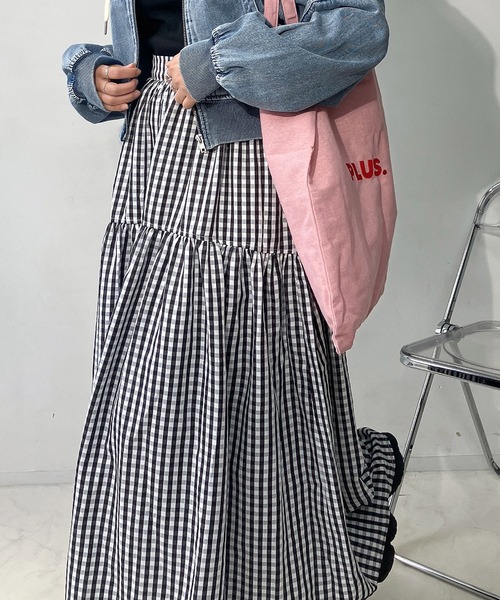 AS KNOW AS plus（アズノゥアズプラス）の「♪アソートデザイン 切替えギャザーロングスカート（スカート・レディース・カーキ/ブラウン系その他/レッド系その他/チャコールグレー/ブラック系その他/ブラック系その他2/ネイビー系/レッド系その他2/オレンジ系・FREE）」の3枚目の写真