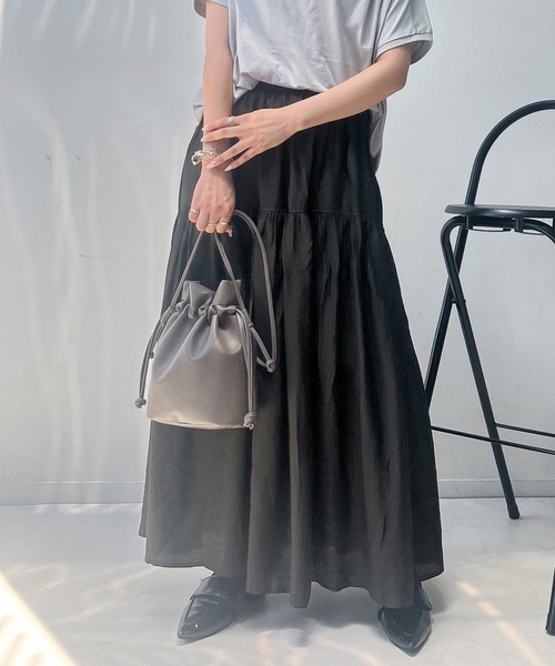 AS KNOW AS plus（アズノゥアズプラス）の「♪アソートデザイン 切替えギャザーロングスカート（スカート・レディース・カーキ/ブラウン系その他/レッド系その他/チャコールグレー/ブラック系その他/ブラック系その他2/ネイビー系/レッド系その他2/オレンジ系・FREE）」の11枚目の写真