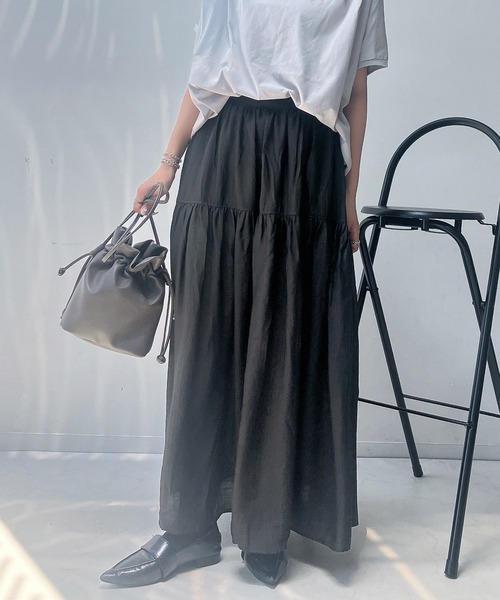 AS KNOW AS plus（アズノゥアズプラス）の「♪アソートデザイン 切替えギャザーロングスカート（スカート・レディース・カーキ/ブラウン系その他/レッド系その他/チャコールグレー/ブラック系その他/ブラック系その他2/ネイビー系/レッド系その他2/オレンジ系・FREE）」の14枚目の写真