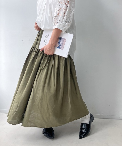 AS KNOW AS plus（アズノゥアズプラス）の「♪アソートデザイン 切替えギャザーロングスカート（スカート・レディース・カーキ/ブラウン系その他/レッド系その他/チャコールグレー/ブラック系その他/ブラック系その他2/ネイビー系/レッド系その他2/オレンジ系・FREE）」の17枚目の写真