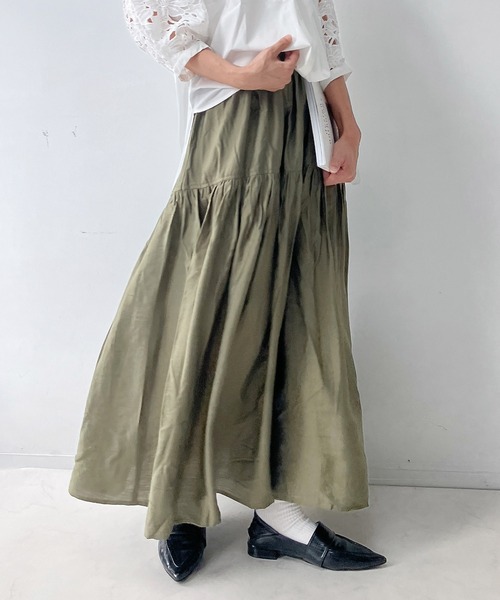 AS KNOW AS plus（アズノゥアズプラス）の「♪アソートデザイン 切替えギャザーロングスカート（スカート・レディース・カーキ/ブラウン系その他/レッド系その他/チャコールグレー/ブラック系その他/ブラック系その他2/ネイビー系/レッド系その他2/オレンジ系・FREE）」の18枚目の写真