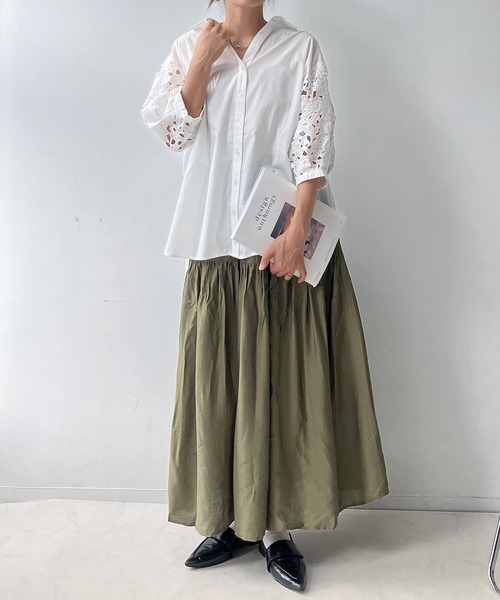 AS KNOW AS plus（アズノゥアズプラス）の「♪アソートデザイン 切替えギャザーロングスカート（スカート・レディース・カーキ/ブラウン系その他/レッド系その他/チャコールグレー/ブラック系その他/ブラック系その他2/ネイビー系/レッド系その他2/オレンジ系・FREE）」の19枚目の写真