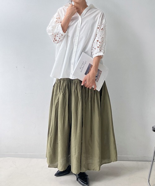 AS KNOW AS plus（アズノゥアズプラス）の「♪アソートデザイン 切替えギャザーロングスカート（スカート・レディース・カーキ/ブラウン系その他/レッド系その他/チャコールグレー/ブラック系その他/ブラック系その他2/ネイビー系/レッド系その他2/オレンジ系・FREE）」の20枚目の写真