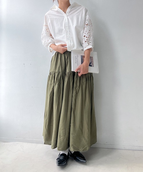 AS KNOW AS plus（アズノゥアズプラス）の「♪アソートデザイン 切替えギャザーロングスカート（スカート・レディース・カーキ/ブラウン系その他/レッド系その他/チャコールグレー/ブラック系その他/ブラック系その他2/ネイビー系/レッド系その他2/オレンジ系・FREE）」の21枚目の写真