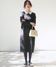 襟付きワンピース」に該当するワンピース（ブルー・ネイビー/青色系