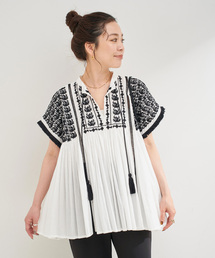 B.C STOCK | 手洗い可 / 刺繍ギャザーブラウス(シャツ/ブラウス)