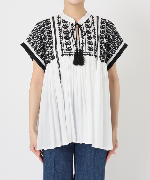 ARTS&SCIENCE 刺繍ギャザーブラウス セール】手洗い可 / 刺繍ギャザーブラウス（シャツ/ブラウス）｜B.C