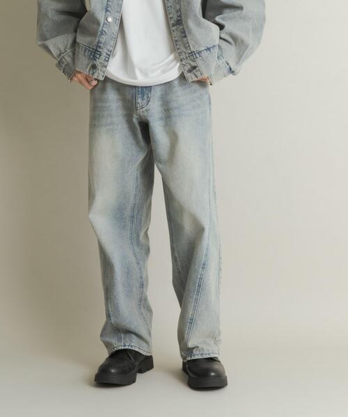 people sense グレーワイドデニム Ｓサイズ people sense グレーワイドデニム Sサイズ DENIM JEANS