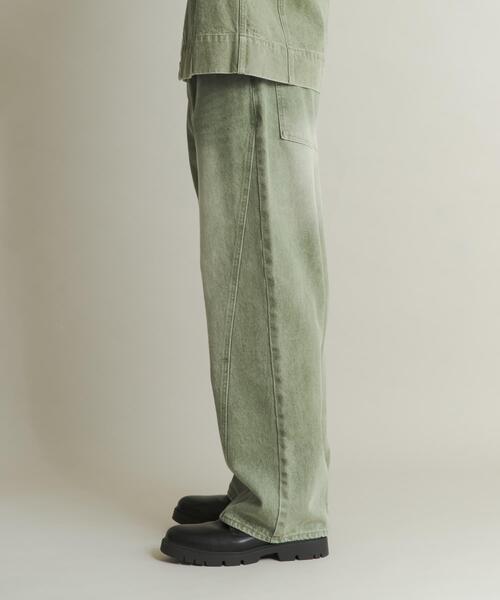 SENSE OF PLACE by URBAN RESEARCH(センスオブプレイスバイアーバンリサーチ)の「ツイストデニムワイドパンツ(デニムパンツ・メンズ・グリーン/ライトインディゴブルー・MEDIUM/LARGE)」の6枚目の写真