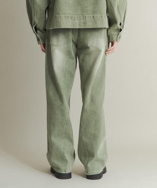 SENSE OF PLACE by URBAN RESEARCH(センスオブプレイスバイアーバンリサーチ)の「ツイストデニムワイドパンツ(デニムパンツ・メンズ・グリーン/ライトインディゴブルー・MEDIUM/LARGE)」の7枚目の写真