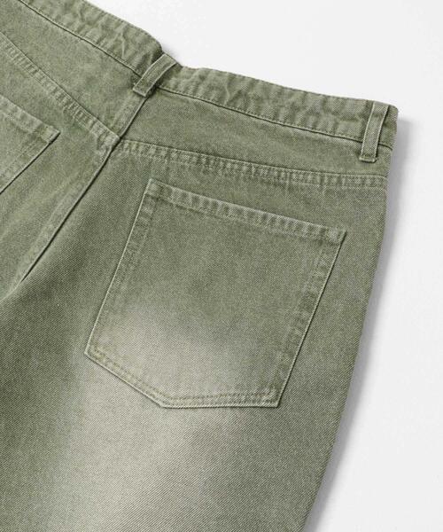 SENSE OF PLACE by URBAN RESEARCH(センスオブプレイスバイアーバンリサーチ)の「ツイストデニムワイドパンツ(デニムパンツ・メンズ・グリーン/ライトインディゴブルー・MEDIUM/LARGE)」の9枚目の写真