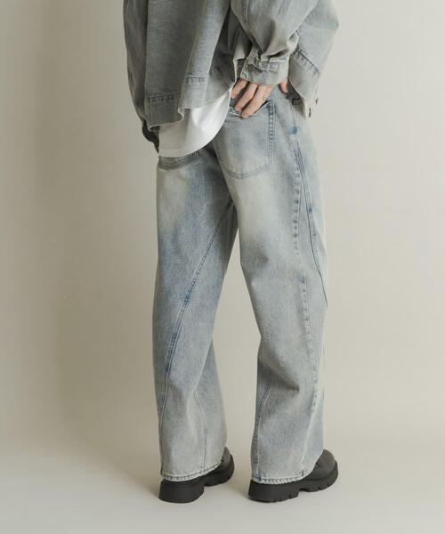 SENSE OF PLACE by URBAN RESEARCH(センスオブプレイスバイアーバンリサーチ)の「ツイストデニムワイドパンツ(デニムパンツ・メンズ・グリーン/ライトインディゴブルー・MEDIUM/LARGE)」の13枚目の写真