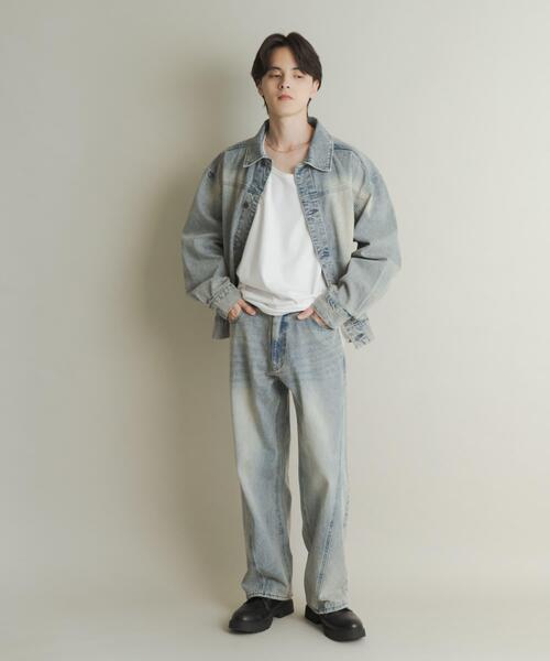 people sense グレーワイドデニム Ｓサイズ people sense グレーワイドデニム Sサイズ Check: ファッション