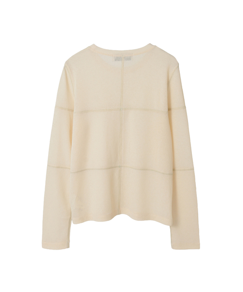 CONVERSE TOKYO（コンバーストウキョウ）の「PATCHWORK SHEER RIB TOP（Tシャツ/カットソー・レディース・ブラック/グレー/オフホワイト・FREE）」の10枚目の写真