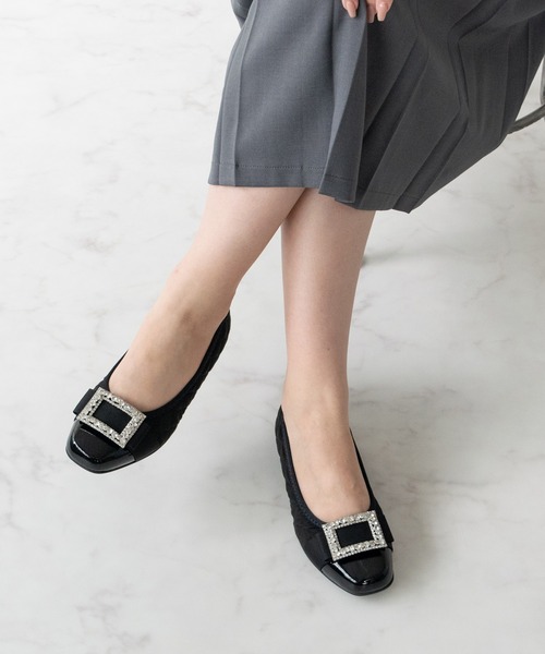 Bridget Birkin(ブリジットバーキン)の「【Bridget Birkin Walk】キルティングビジューリボンウォーキングパンプス(555233)(パンプス・レディース・ベージュ/ブラック/ブラック系その他・23/24.5/23.5/24/22.5)」の12枚目の写真