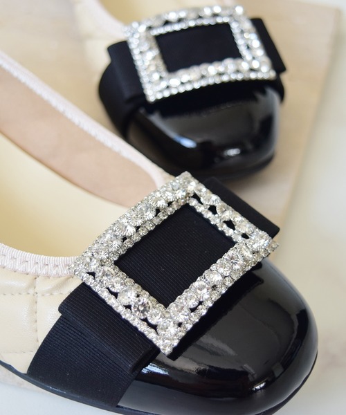 Bridget Birkin(ブリジットバーキン)の「【Bridget Birkin Walk】キルティングビジューリボンウォーキングパンプス(555233)(パンプス・レディース・ベージュ/ブラック/ブラック系その他・23/24.5/23.5/24/22.5)」の14枚目の写真